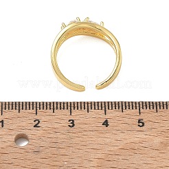 304ステンレススチール製パヴェキュービックジルコニアカフオープンリング  涙の楕円形  18KGP本金メッキ  8mm  usサイズ7 1/4(17.5mm)&nbsp;CU-CBA46D5-06G