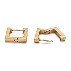304 Stainless Steel Square Huggie Hoop Earrings&nbsp;STAS-J033-09B-G