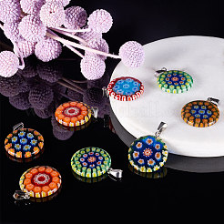 Handmade Millefiori Lampwork Pendants&nbsp;LAMP-S191-08