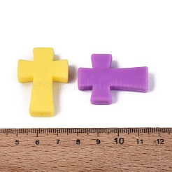 シリコンビーズ  クロス  ミックスカラー  34.5x25x8mm  穴：2~2.5mm&nbsp;SIL-N006-05