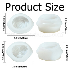 2個 2スタイル リップ ローズフラワー アロマセラピーキャンドル シリコンモールド  ホワイト  9.9x7.2x5.1~5.2cm&nbsp;ST-CJ0043-070