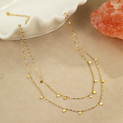 304 Stainless Steel Star Tassel Double Layer Necklaces for Women&nbsp;WG45CA4-01