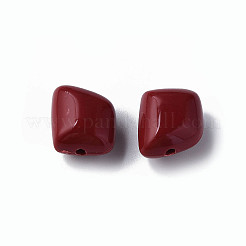 不透明なアクリルビーズ  ポリゴン  暗赤色  17.5x15.5x11mm  穴：2mm  約230個/500g&nbsp;MACR-S373-15A-A01
