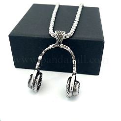Vintage Hip-Hop 304 Stainless Steel Headset Pendant Necklaces for Men Women&nbsp;NI7157