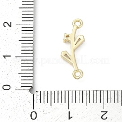 Brass Clear Cubic Zirconia Connector Charms&nbsp;KK-Z094-06G-02