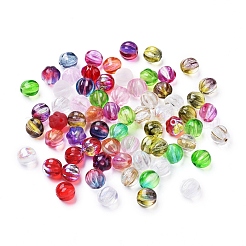 チェコガラスビーズ  電気メッキ/染め/透明  カボチャ  ミックスカラー  7.5x8mm  穴：1mm  約237~243個/袋&nbsp;GLAA-G070-09A
