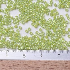 MIYUKIデリカビーズ小  シリンダー  日本製シードビーズ  15/0  （dbs0169)不透明なchartreuse ab  1.1x1.3mm  穴：0.7mm  約3500個/10g&nbsp;X-SEED-J020-DBS0169