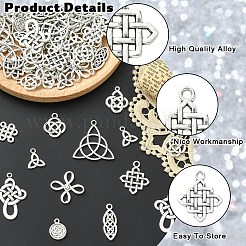 90Pcs 10 Styles Tibetan Style Alloy lrish Eternity Knot Charms&nbsp;TIBEP-YW0002-37