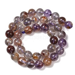 Natural Purple Phantom Quartz Lodolite Quartz Beads Strands&nbsp;G-R446-12mm-01A