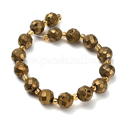 Electroplated Natural Druzy Geode Crystal Beads Strands&nbsp;G-F833-P01-10mm-04