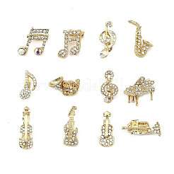 12Pcs 12 Styles Alloy Rhinestone Brooches for Backpack Clothes&nbsp;JEWB-A033-02