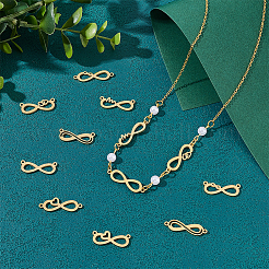 12Pcs 12 Style 304 Stainless Steel Link Pendants&nbsp;STAS-UN0040-52