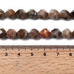 天然石ペトリファイドウッドビーズ連売り  スターカットラウンドビーズ  多面カット  7~8x7~8x7~8mm  穴：1mm  約46~47個/連  14.72''~15''（37.4~38.1センチメートル）&nbsp;G-Z119-A21-02