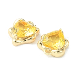 Brass Micro Pave Cubic Zirconia Charms&nbsp;KK-L208-06G-04