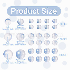 Frosted Transparent Glass Bead Strands&nbsp;GLAA-TA0002-77B