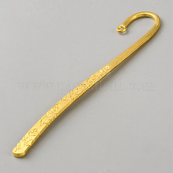 合金ブックマークのパーツ  花  ゴールドカラー  114x20x2mm  穴：2.5mm&nbsp;FIND-WH0148-400G