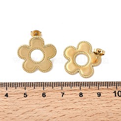 304ステンレススチールフラワースタッドピアス  ゴールドカラー  20.5x21mm&nbsp;EJEW-F398-02G