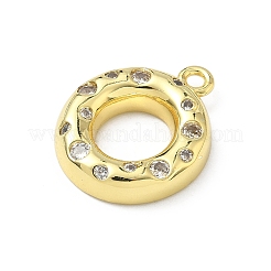 Brass Micro Pave Clear Cubic Zirconia Pendants&nbsp;KK-I476-02G-O