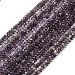 天然石アメジストビーズ連売り  ラウンド  6.5~7mm  穴：1mm  約58個/連  14.80~14.84''（37.6~37.7センチメートル）&nbsp;G-M445-6mm-01E