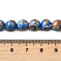 染色された天然マグネサイトビーズ連売り  ラウンド  ブルー  8mm  穴：1.2mm  約50個/連  15.63~15.87インチ（39.7~40.3cm）&nbsp;G-L617-D01-8mm-02