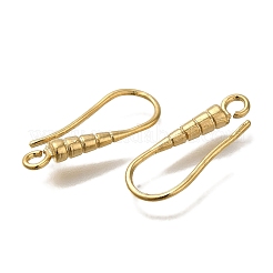 真鍮のピアスフック  カドミウムフリー＆鉛フリー  24KGP本金メッキ  20x8x3mm  穴：1.8mm  ピン：0.8mm&nbsp;KK-H502-13G