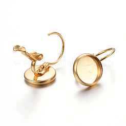 304 Stainless Steel Leverback Earring Settings&nbsp;STAS-F191-03G-8mm