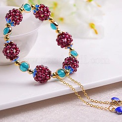 Round Natural Garnet Beads Braided Bead Bracelets&nbsp;FS-WG529DA-01
