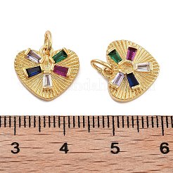 Rack Plating Brass Micro Pave Cubic Zirconia Charms&nbsp;KK-Z071-42G