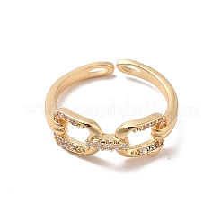 Brass Micro Pave Cubic Zirconia Open Cuff Rings&nbsp;RJEW-R146-07A-KCG
