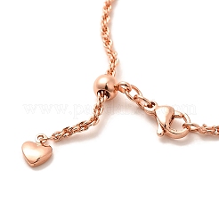 2mm Rack Plating Brass Rope Chain Adjustable Slider Necklaces for Women Men&nbsp;MAK-L044-06RG