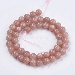天然石サンストーンビーズ連売り  ラウンド  6mm  穴：1mm  約65個/連  15.7インチ&nbsp;X-G-J157-6mm-07