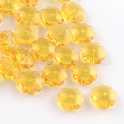花透明なガラスビーズ  マーガレットビーズ  多面カット  ミックスカラー  9.5~10x4mm  穴：1mm&nbsp;X-GLAA-R160-M