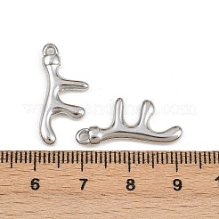 304ステンレスペンダント  模造珊瑚チャーム  ステンレス鋼色  23x10.5x3mm  穴：1.5mm&nbsp;STAS-L303-26P-02