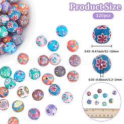 120Pcs Handmade Flower Pattern Polymer Clay Beads&nbsp;CLAY-PA0001-24A