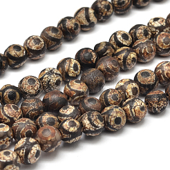 Tibetan Style 3-Eye dZi Beads Strands&nbsp;G-P229-A-03-8mm