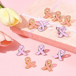 12Pcs 2 Styles Breast Cancer Awareness Pink Ribbon Enamel Pin&nbsp;JEWB-FS0001-08