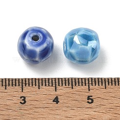 手作りの陶器ビーズ  光沢釉の磁器  多面カットラウンド  ミックスカラー  10.5~11x10mm  穴：2mm&nbsp;PR-CBAE468-01