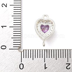 Brass Pave Cubic Zirconia Connector Charms&nbsp;KK-Z072-06S-07