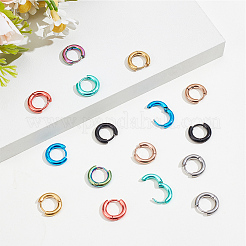 16Pcs 8 Colors 304 Stainless Steel Huggie Hoop Earrings for Women Men&nbsp;EJEW-SC0010-94