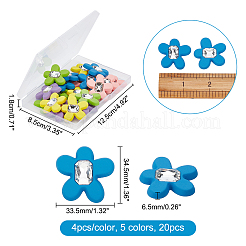 20Pcs 5 Colors Rubberized Style Acrylic Crystal Rhinestone Cabochons&nbsp;MACR-CA0001-15