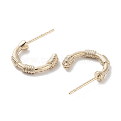 Wire Wrapped Half Ring Alloy Studs Earrings for Women&nbsp;EJEW-H309-10KCG