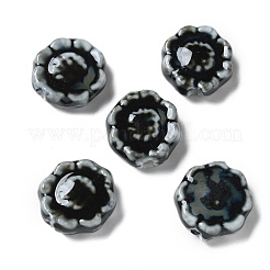 手作りの陶器ビーズ  ヒマワリ  ミックスカラー  17~18x6.5mm  穴：2mm&nbsp;PORC-L080-G