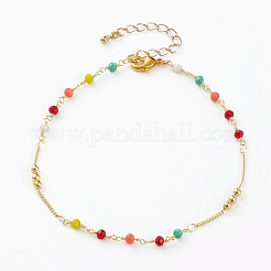 Faceted Glass Beaded Anklets&nbsp;AJEW-AN00379
