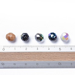 電気メッキチェコガラスビーズ  多面カット  オーバル  ミックスカラー  7~7.5x8mm  穴：1mm  約240個/袋&nbsp;GLAA-O018-03