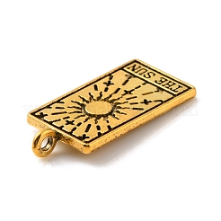 合金のチベット風チャーム  タロット模様の長方形  アンティーク黄金  26x13x2mm  穴：2mm&nbsp;TARO-PW0001-01B-G
