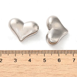 CCBプラスチックビーズ  銀  ハート  16x22x9mm  穴：1.4mm&nbsp;KY-B003-01