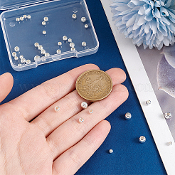 スターリングシルバースペーサービーズ40個925個  ラウンド  銀  3x2.5mm  穴：1mm&nbsp;STER-PH0002-57