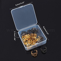 真鍮フィリグリーリングシャンク  パッドリングベースパーツ  調整可能  ゴールデン·ステンレス鋼色  サイズ7（17mm）  トレイ：8mm  2色  10個/カラー  20個/箱&nbsp;KK-AR0001-61