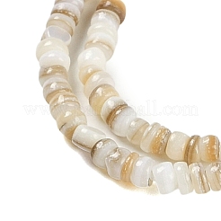 天然淡水シェルビーズ連売り  ロンデル  小麦  3x1~2mm  穴：0.5mm  約200~230個/連  14.57~14.76''（37~37.5センチメートル）&nbsp;X-BSHE-H109-13A