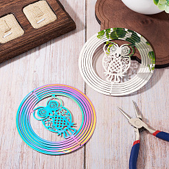 2Pcs 2 Colors 201 Stainless Steel Connector Charms/Links&nbsp;STAS-TA0005-55